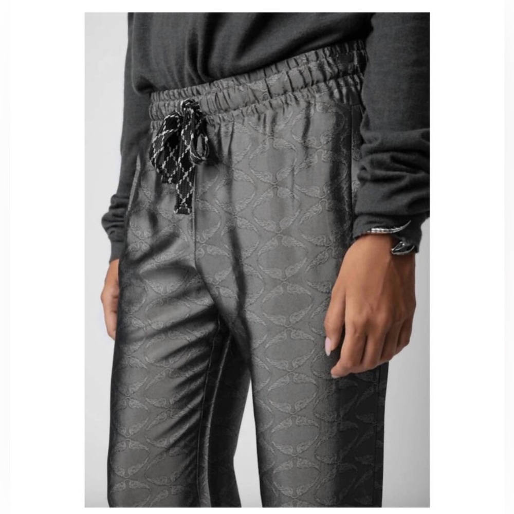 Zadig & Voltaire Gray Jacquard Drawstring Trousers